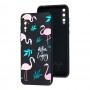 Чохол для Huawei P Smart S Wave Fancy flamingo / black