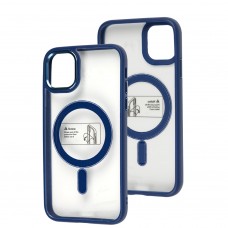 Чехол для iPhone 11 Metal Bezel MagSafe синий