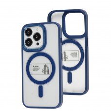 Чехол для iPhone 14 Pro Metal Bezel MagSafe синий