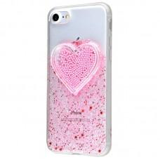 Чохол для iPhone 7/8 Diamond Hearts рожевий