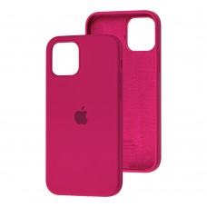 Чохол для iPhone 12 Pro Max Silicone Full вишневий / rose red