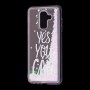 Чехол для Samsung Galaxy A6+ 2018 (A605) Блестки вода светло-розовый "yes you can"