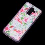Чехол для Samsung Galaxy A6+ 2018 (A605) вода светло-розовый "фламинго и кактусы"