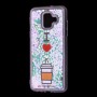 Чехол для Samsung Galaxy A6 2018 (A600) Блестки вода светло-розовый "я люблю кофе"