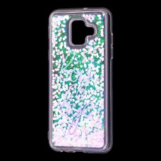 Чехол для Samsung Galaxy A6 2018 (A600) Блестки вода светло-розовый "boy bye"