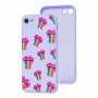 Чехол для iPhone 7 / 8 / SE2 Wave Fancy rainbow smile / lavender