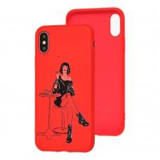 Чохол для iPhone X / Xs Wave Fancy girl in red room / red