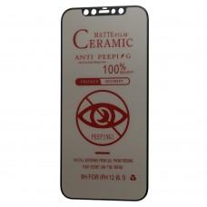 Защитное стекло для iPhone 12 / 12 Pro ceramics film черное (OEM)