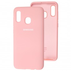 Чехол для Samsung Galaxy  A20 / A30 Silicone Full светло-розовый 