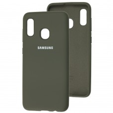 Чохол для Samsung Galaxy A20 / A30 Silicone Full оливковий
