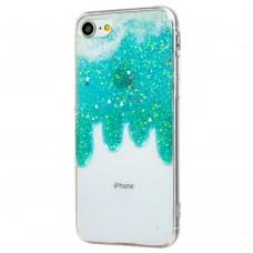 Чехол Shine для iPhone 7 / 8 с блестками голубой