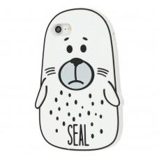Чехол для iPhone 7 / 8 Fat Animals белый тюлень