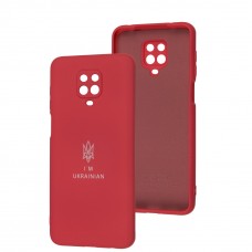 Чехол для Xiaomi Redmi Note 9s/9 Pro Silicone Full Трезуб бордовый / rose red