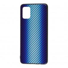 Чехол для Samsung Galaxy A51 (A515) Carbon Gradient Hologram "голубой" 