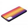 Чохол для Samsung Galaxy A51 (A515) Carbon Gradient Hologram "помаранчевий"