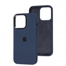 Чохол для iPhone 13 Pro New silicone Metal Buttons midnighte blue