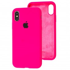 Чехол для iPhone X / Xs Silicone Full розовый / barbie pink 