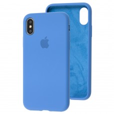 Чехол для iPhone X / Xs Silicone Full синий / royal blue