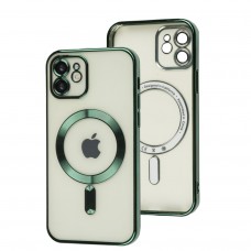 Чехол для iPhone 12 Fibra Chrome MagSafe green