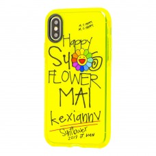 Чехол для iPhone Xs Max Neon print happy