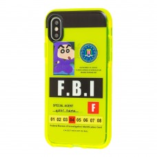 Чехол для iPhone Xs Max Neon print FBI