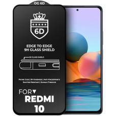 Захисне скло 6D для Xiaomi Redmi 10 OG Crown чорне (OEM)