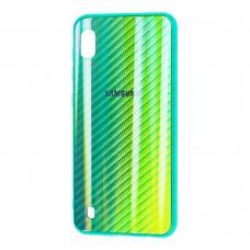 Чохол для Samsung Galaxy A10 (A105) Carbon Gradient Hologram зелений