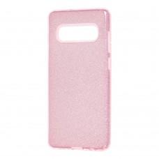 Чехол для Samsung Galaxy S10+ (G975) Shining Glitter с блестками розовый