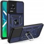 Чехол для Xiaomi Poco F4 Serge Ring Armor ударопрочный синий