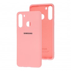 Чехол для Samsung Galaxy A21 (A215) Silicone Full светло-розовый