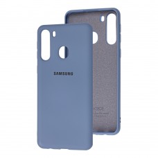 Чехол для Samsung Galaxy A21 (A215) Silicone Full лавандовый серый 