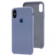 Чохол Silicone для iPhone X / Xs case лавандовий сірий