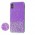 Чохол для iPhone Xs Max блискітки + popsocket "світло-фіолетовий"