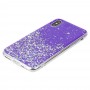 Чохол для iPhone Xs Max блискітки + popsocket "фіолетовий"