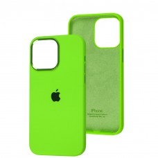 Чохол для iPhone 14 Pro Max New silicone Metal Buttons shiny green