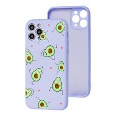 Чехол для iPhone 11 Pro Max Wave Fancy avocado / light purple