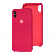 Чехол silicone для iPhone Xs Max case rose red