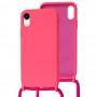 Чехол для iPhone Xr Lanyard without logo bright pink