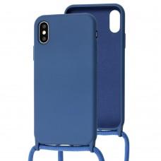 Чохол для iPhone X / Xs Lanyard with logo blue cobalt