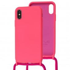 Чехол для iPhone X / Xs Lanyard without logo bright pink