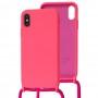 Чохол для iPhone X / Xs Lanyard без logo bright pink