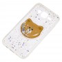 Чехол для Samsung Galaxy J5 (J500) жидкие блестки игрушка "мишка"