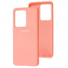 Чехол для Samsung Galaxy S20 Ultra (G988) Silicone Full розовый / персиковый