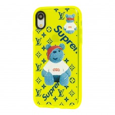 Чохол для iPhone Xr Neon print bear supreme