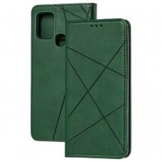Чехол книжка Business Leather для Samsung Galaxy A21s (A217) зеленый