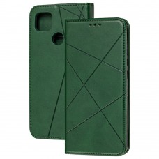 Чехол книжка Business Leather для Xiaomi Redmi 9C / 10A зеленый