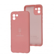 Чохол для Samsung Galaxy A03 (A035) Silicone Full Тризуб рожевий / light pink
