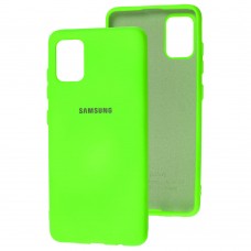 Чохол для Samsung Galaxy A51 (A515) Silicone Full салатовий / neon green
