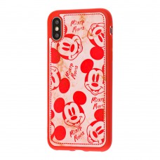 Чехол для iPhone X / Xs Mickey Mouse ретро красный