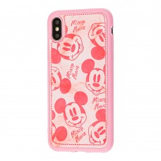 Чехол для iPhone X / Xs Mickey Mouse ретро розовый